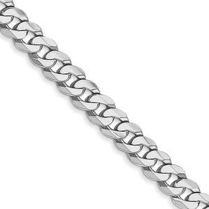5.5mm, 14K White Gold, Solid Miami Cuban (Curb) Chain Necklace, 20 In